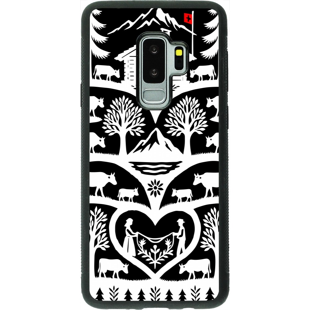 Coque Samsung Galaxy S9+ - Silicone rigide noir Poya Suisse 2 noir