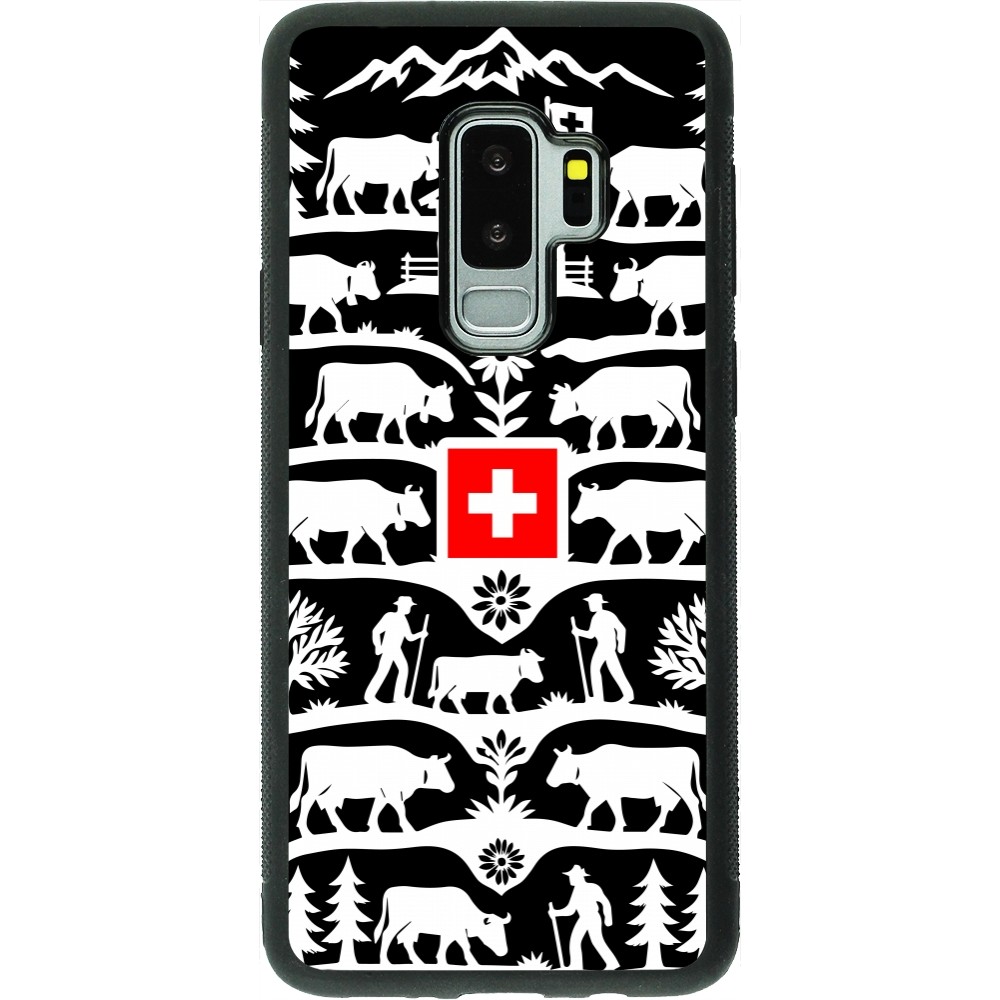 Coque Samsung Galaxy S9+ - Silicone rigide noir Poya Suisse 3 noir