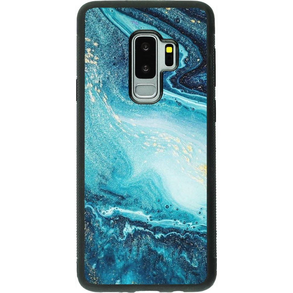 Coque Samsung Galaxy S9+ - Silicone rigide noir Sea Foam Blue