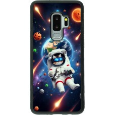 Samsung Galaxy S9+ Case Hülle - Silikon schwarz VR SpaceCat Odyssee