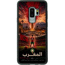 Coque Samsung Galaxy S9+ - Silicone rigide noir Football Maroc splash 2026