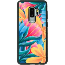Samsung Galaxy S9+ Case Hülle - Silikon schwarz Spring 23 colorful flowers