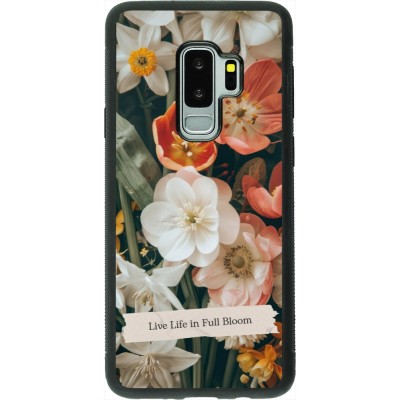 Coque Samsung Galaxy S9+ - Silicone rigide noir Full Bloom Spring 2026