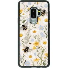 Coque Samsung Galaxy S9+ - Silicone rigide noir Pattern bees Spring 2026