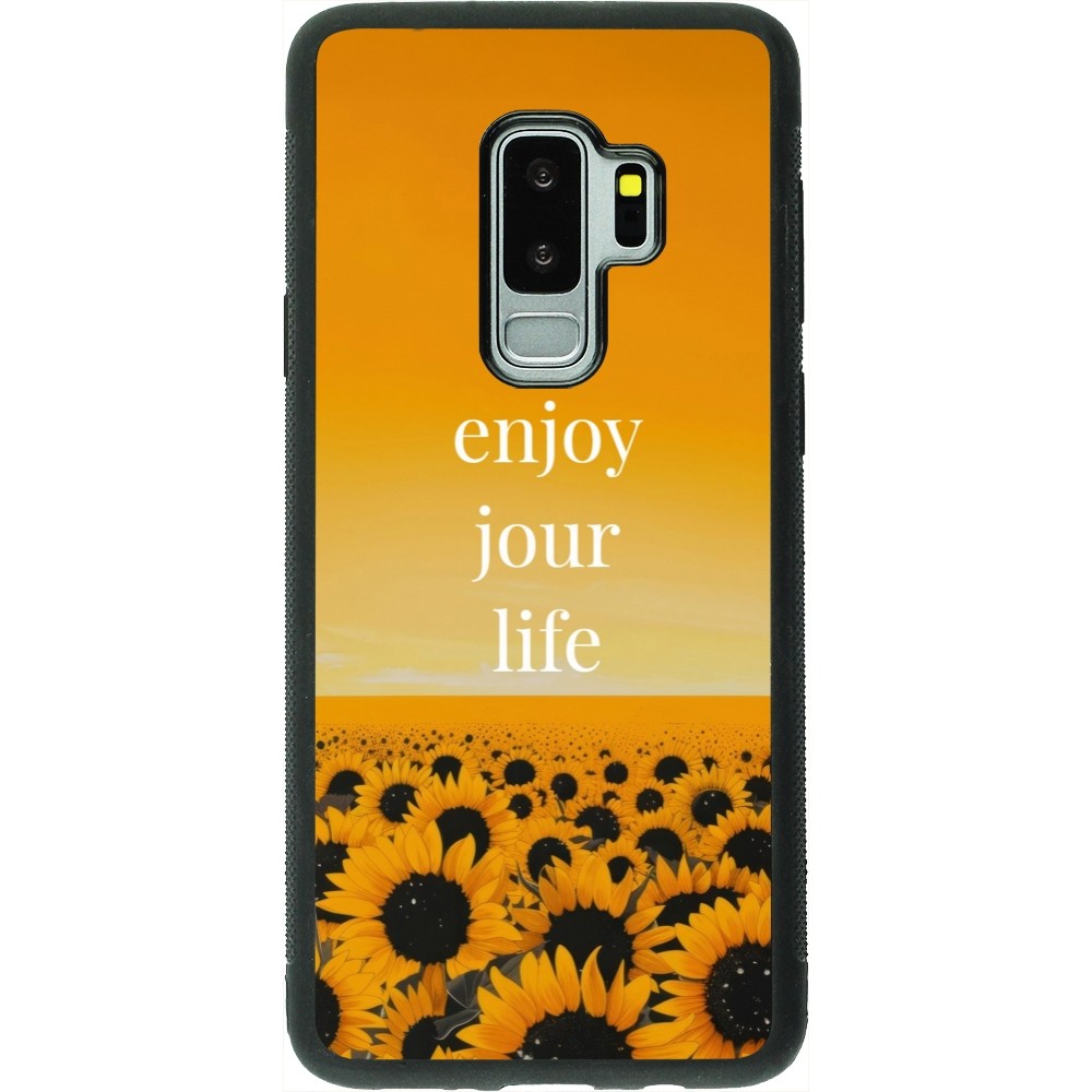 Coque Samsung Galaxy S9+ - Silicone rigide noir Summer 2025 Enjoy your life