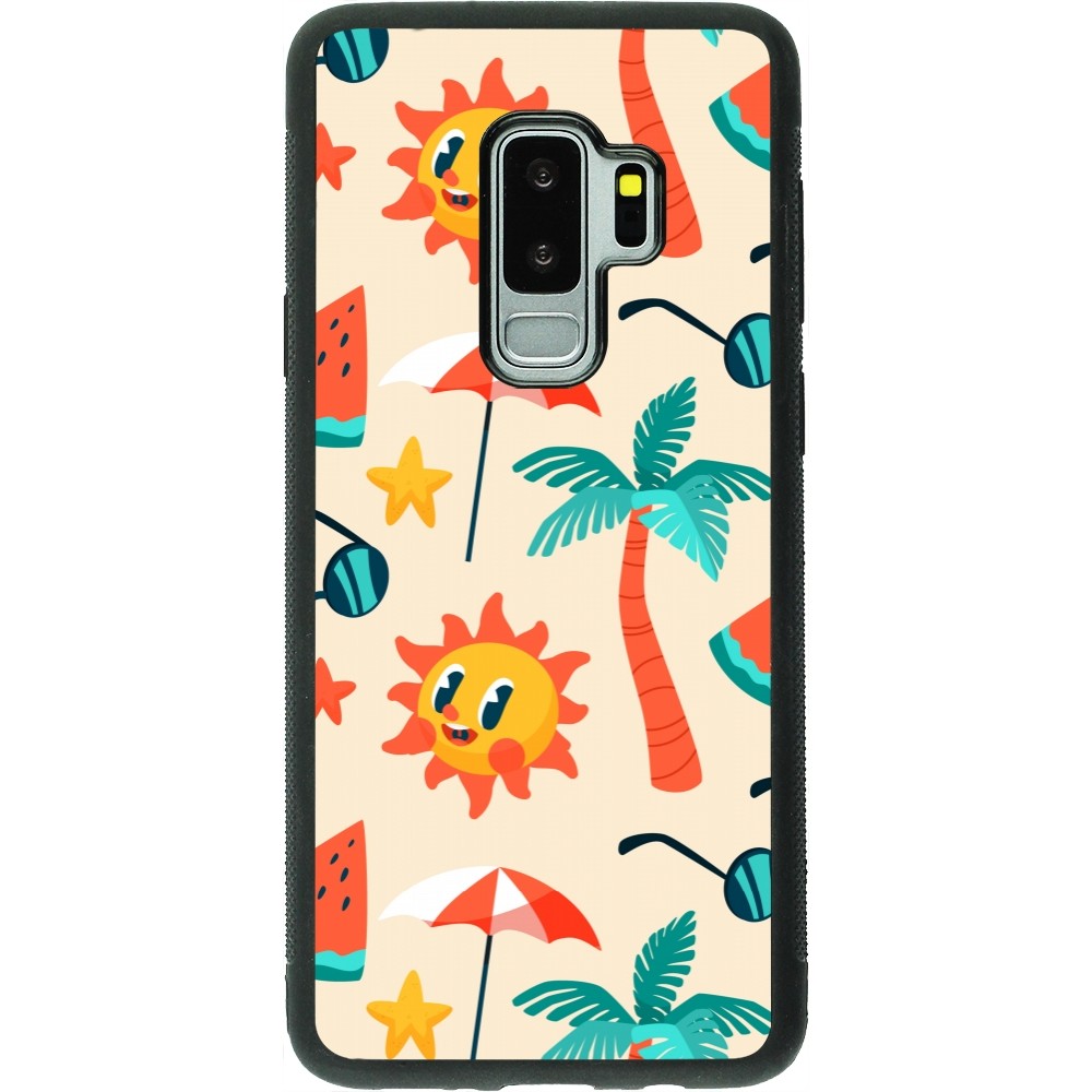 Samsung Galaxy S9+ Case Hülle - Silikon schwarz Summer 2025 Pattern soleil