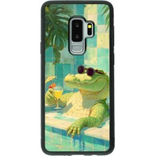 Samsung Galaxy S9+ Case Hülle - Silikon schwarz Crocodile in the swimming pool Summer 2026