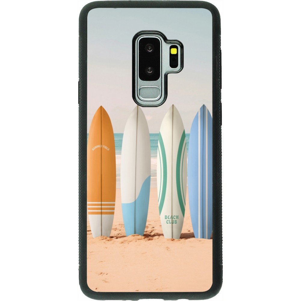 Coque Samsung Galaxy S9+ - Silicone rigide noir Summer surfboard 2025