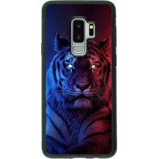 Coque Samsung Galaxy S9+ - Silicone rigide noir Tiger Blue Red