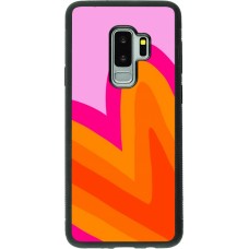Coque Samsung Galaxy S9+ - Silicone rigide noir Valentine 2024 heart gradient