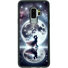 Coque Samsung Galaxy S9+ - Silicone rigide noir Valentine 2024 Love under the moon