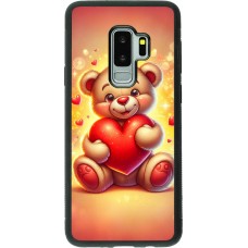 Coque Samsung Galaxy S9+ - Silicone rigide noir Valentine 2024 Teddy love