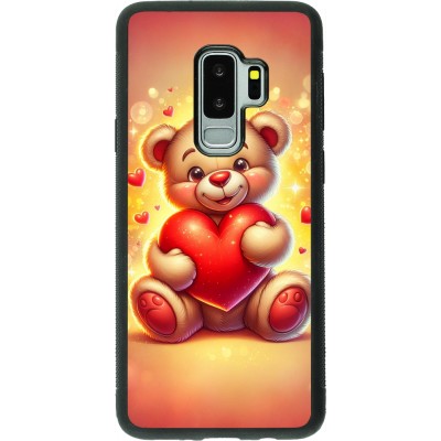 Coque Samsung Galaxy S9+ - Silicone rigide noir Valentine 2024 Teddy love