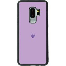 Coque Samsung Galaxy S9+ - Silicone rigide noir Valentine 2023 purpule single heart