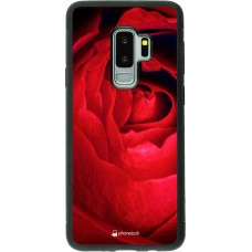 Coque Samsung Galaxy S9+ - Silicone rigide noir Valentine 2022 Rose