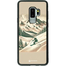 Coque Samsung Galaxy S9+ - Silicone rigide noir Vintage Ski Mountain