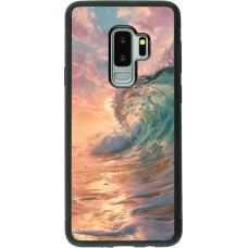 Coque Samsung Galaxy S9+ - Silicone rigide noir Wave Sunset
