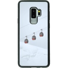 Coque Samsung Galaxy S9+ - Silicone rigide noir Winter 22 ski lift