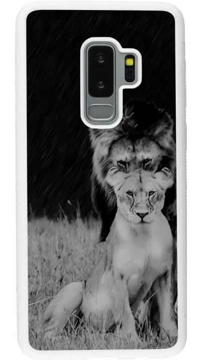 Coque Samsung Galaxy S9+ - Silicone rigide blanc Angry lions