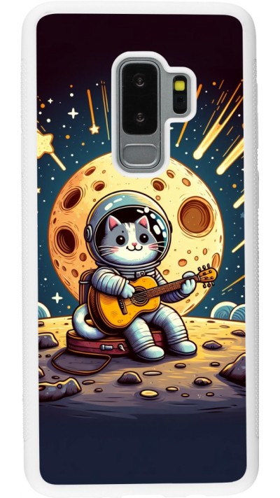 Samsung Galaxy S9+ Case Hülle - Silikon weiss AstroKatze RockMond