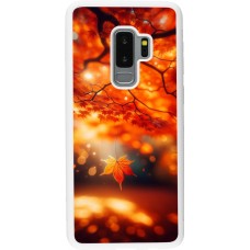 Samsung Galaxy S9+ Case Hülle - Silikon weiss Herbst Magisch Orange