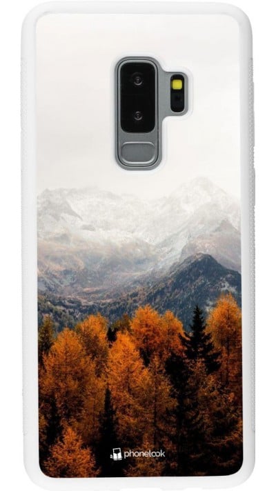 Hülle Samsung Galaxy S9+ - Silikon weiss Autumn 21 Forest Mountain
