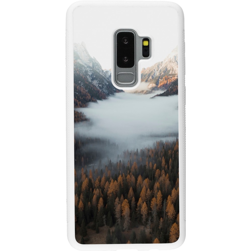 Samsung Galaxy S9+ Case Hülle - Silikon weiss Autumn 22 forest lanscape