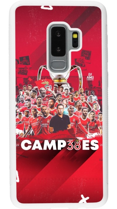 Coque Samsung Galaxy S9+ - Silicone rigide blanc Benfica Campeoes 2023