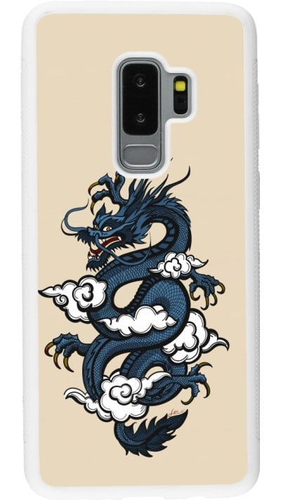 Samsung Galaxy S9+ Case Hülle - Silikon weiss Blue Dragon Tattoo