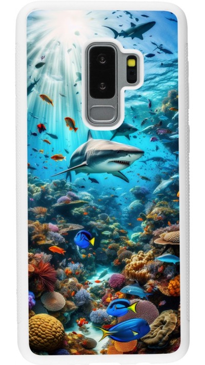 Samsung Galaxy S9+ Case Hülle - Silikon weiss Bora Bora Meer und Wunder