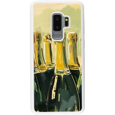 Samsung Galaxy S9+ Case Hülle - Silikon weiss Champagne Malerei
