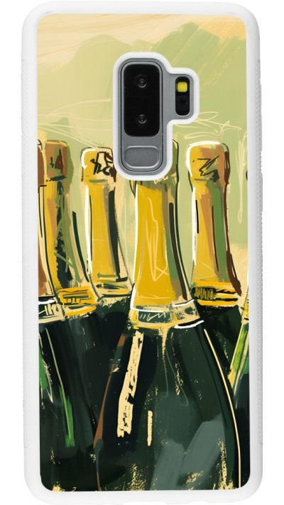 Coque Samsung Galaxy S9+ - Silicone rigide blanc Champagne peinture
