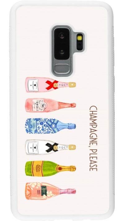 Samsung Galaxy S9+ Case Hülle - Silikon weiss Champagne Please
