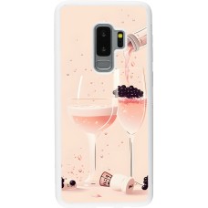 Coque Samsung Galaxy S9+ - Silicone rigide blanc Champagne Pouring Pink