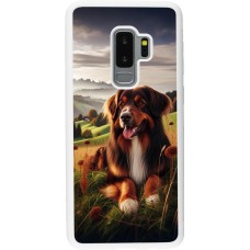 Samsung Galaxy S9+ Case Hülle - Silikon weiss Hund Land Schweiz