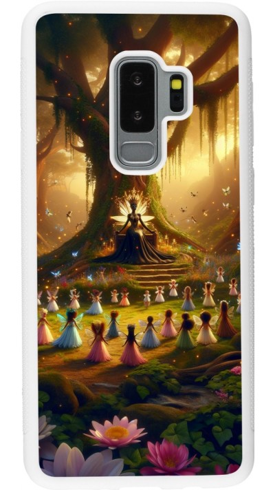 Coque Samsung Galaxy S9+ - Silicone rigide blanc Clairière féerique