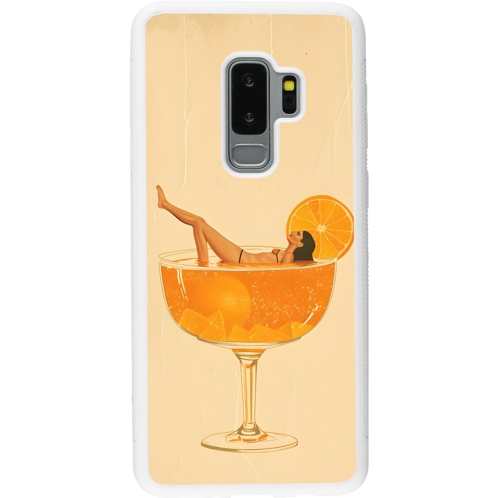 Coque Samsung Galaxy S9+ - Silicone rigide blanc Cocktail bain vintage