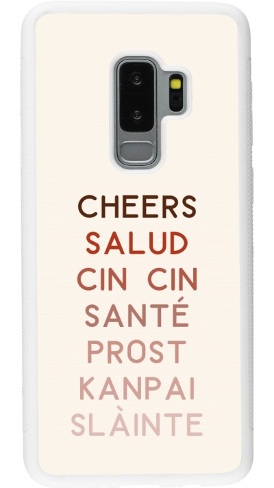 Samsung Galaxy S9+ Case Hülle - Silikon weiss Cocktail Cheers Salud