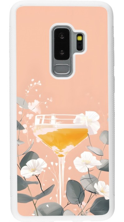 Samsung Galaxy S9+ Case Hülle - Silikon weiss Cocktail Flowers