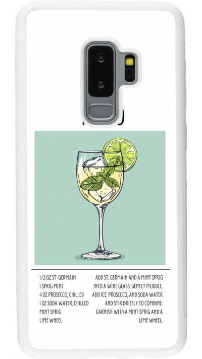 Samsung Galaxy S9+ Case Hülle - Silikon weiss Cocktail Rezept Hugo