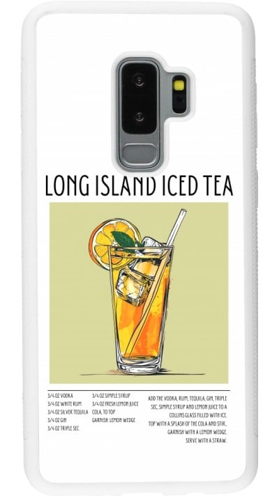 Coque Samsung Galaxy S9+ - Silicone rigide blanc Cocktail recette Long Island Ice Tea