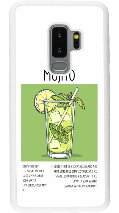 Coque Samsung Galaxy S9+ - Silicone rigide blanc Cocktail recette Mojito
