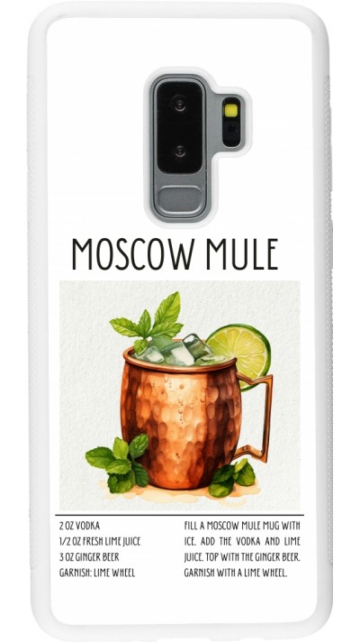 Samsung Galaxy S9+ Case Hülle - Silikon weiss Cocktail Rezept Moscow Mule