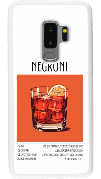 Coque Samsung Galaxy S9+ - Silicone rigide blanc Cocktail recette Negroni