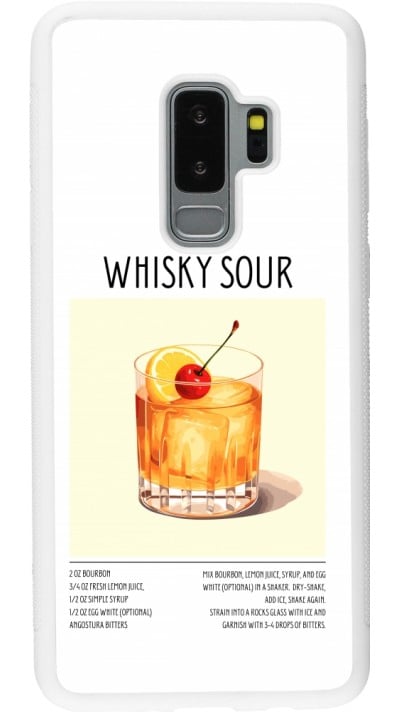 Samsung Galaxy S9+ Case Hülle - Silikon weiss Cocktail Rezept Whisky Sour