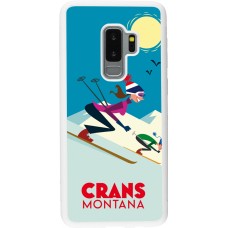 Samsung Galaxy S9+ Case Hülle - Silikon weiss Crans-Montana Ski Downhill