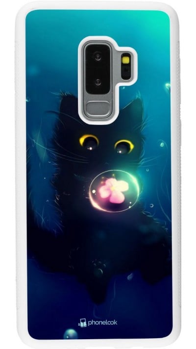 Hülle Samsung Galaxy S9+ - Silikon weiss Cute Cat Bubble