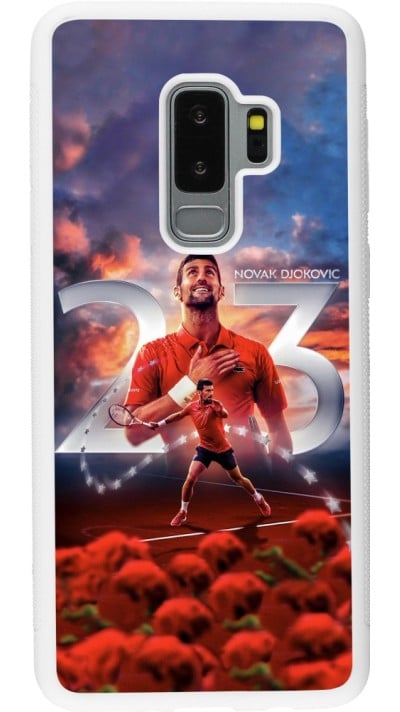 Samsung Galaxy S9+ Case Hülle - Silikon weiss Djokovic 23 Grand Slam