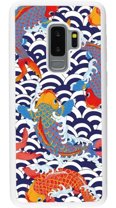 Samsung Galaxy S9+ Case Hülle - Silikon weiss Easter 2023 japanese fish