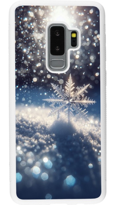 Coque Samsung Galaxy S9+ - Silicone rigide blanc Flocon Solaire Éclat